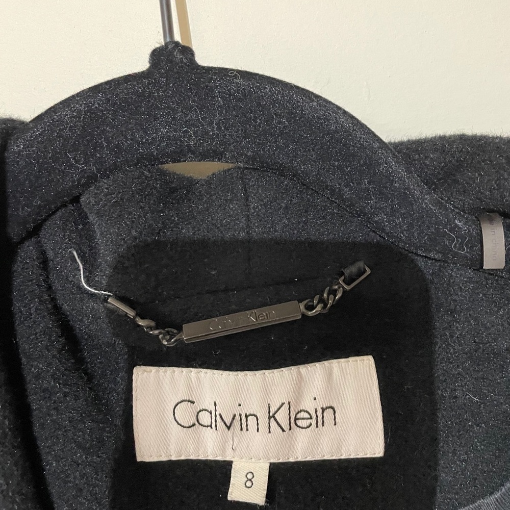 $210 CALVIN KLEIN BELTED ANGORA & WOOL COAT - Picture 9 of 9